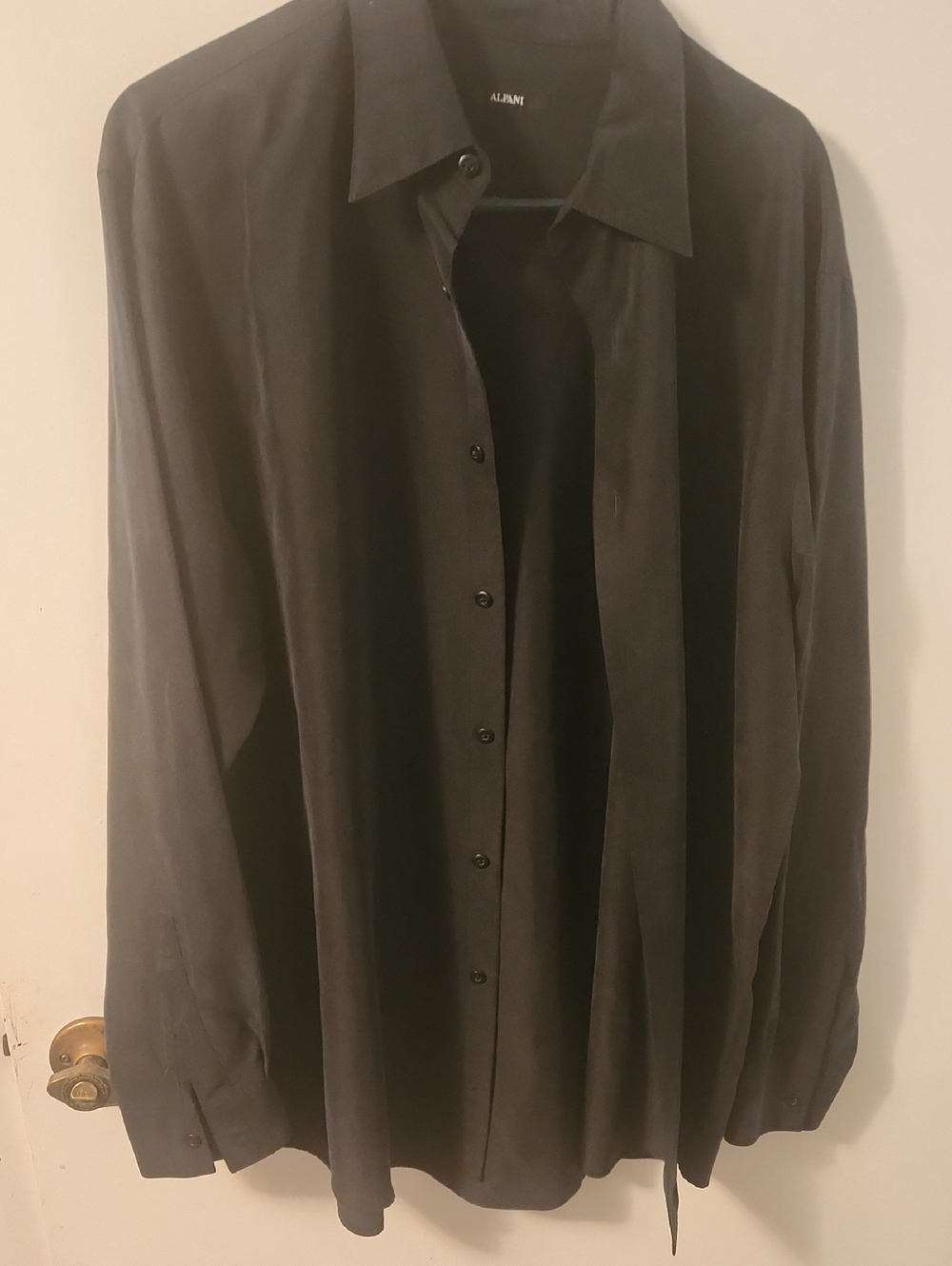 All Saints Men's Black Long-Sleeve Button Shirt